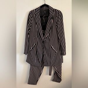 Torrid Black and White Striped Two Piece Suit